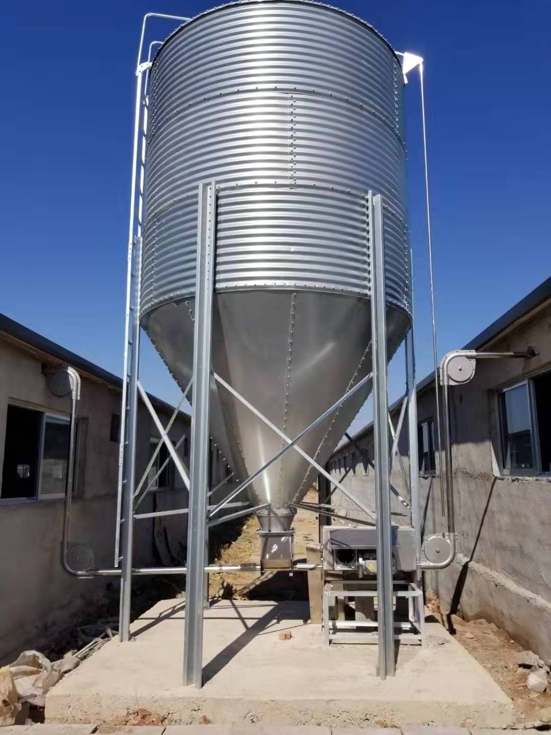 corrugated galvanized steel 10-50 ton small silo for pig chicken poultry feed