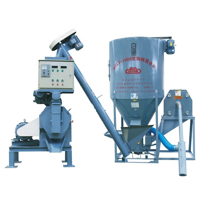 Horizontal type powder feed crushing mixing pig feed grinder mixer with wholesale price