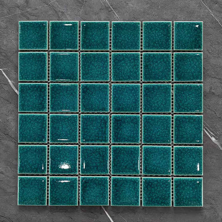 Green White Tiles For Floor And Bathroom Wall Glossy Glass Mosaic Tile For Kitchen Backsplash