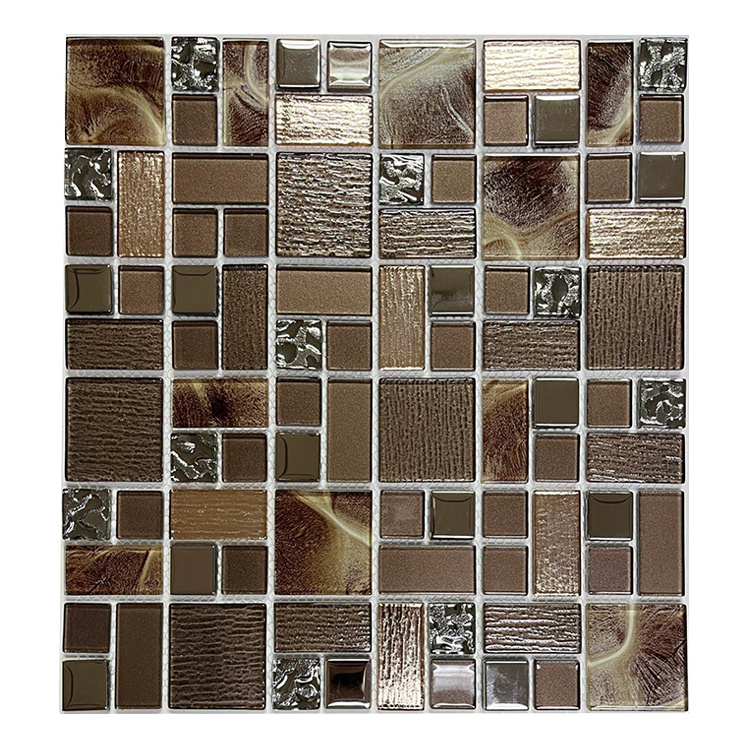 art decorative beveled mirror bohemian crystal foil glass mix diamond backsplash wall mosaic tile