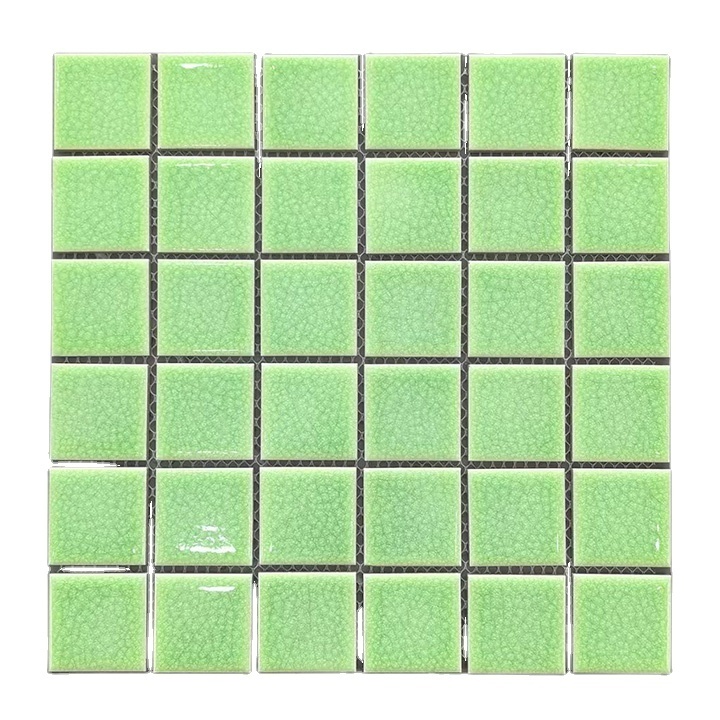 Green White Tiles For Floor And Bathroom Wall Glossy Glass Mosaic Tile For Kitchen Backsplash