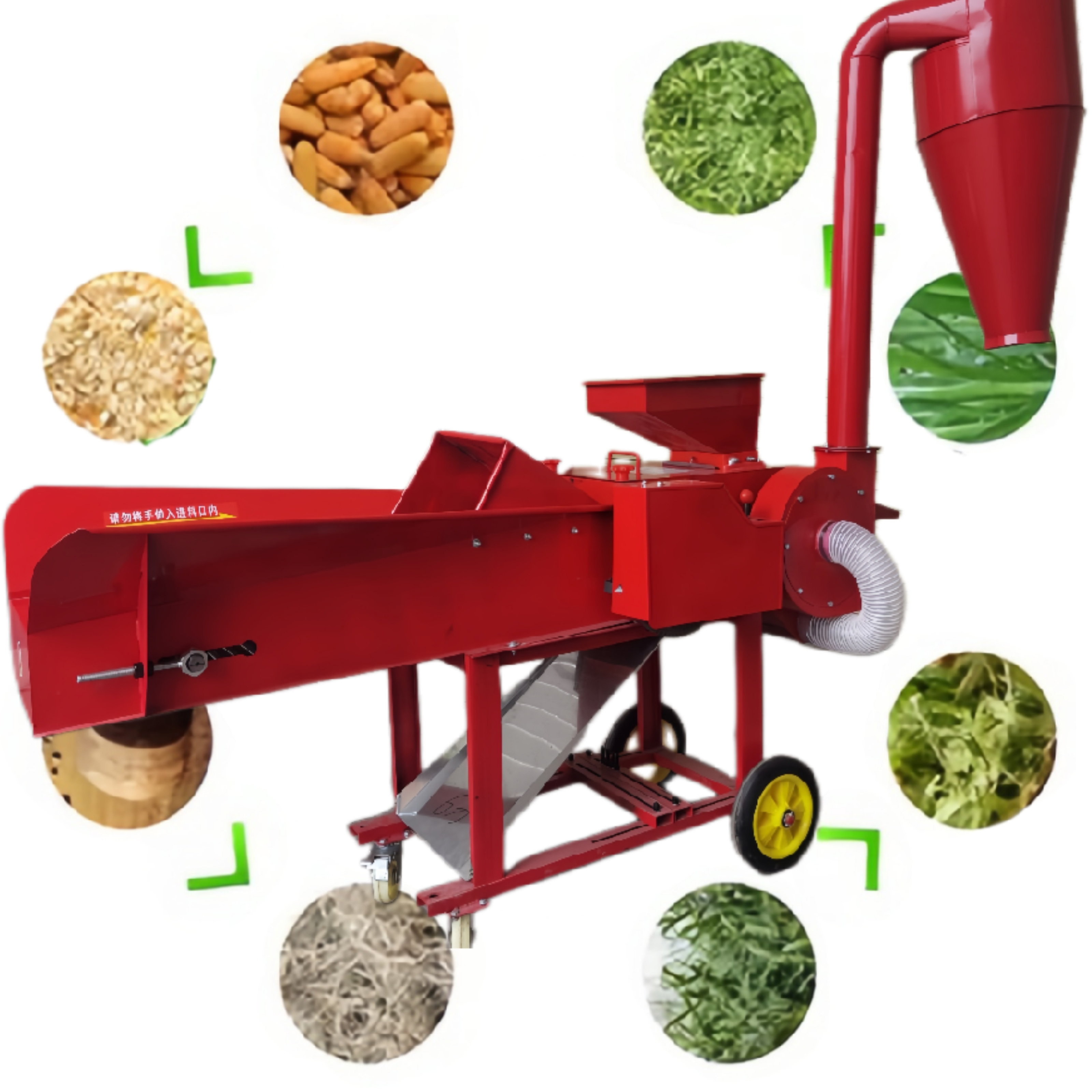 9fq dry grass crushing machine/corn cob grinding machine/nut shell pulverizer with cyclone