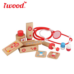 Iwood Series Wooden Hospital doctor set Pretend Play Toys