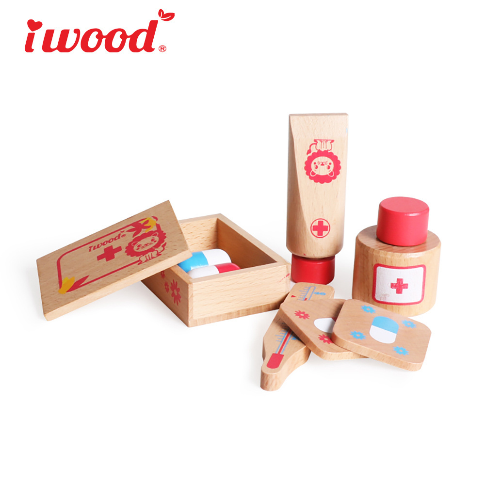 Iwood Series Wooden Hospital doctor set Pretend Play Toys