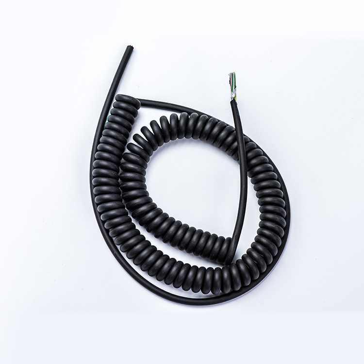 2 /3 /4 /5 / 6 / 7 core PVC/PU twisted spiral coiled cable flexible electric cable wire 2.5mm cord 10 core pure copper cable