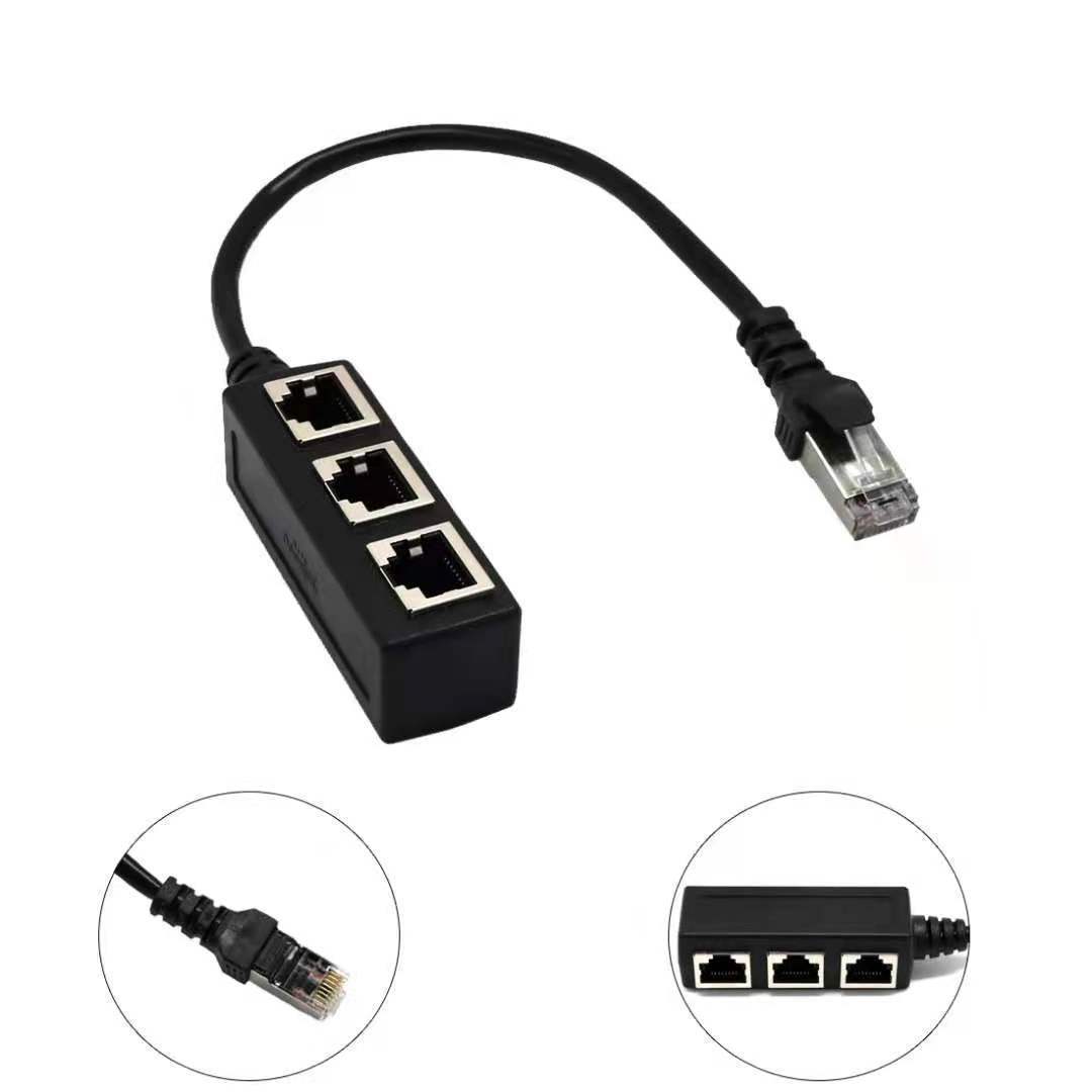 Port Splitter Cable Network Cat5 Cat6 Adapter Rj45 Male To 2 3 Ports Rj45 Female Adapter Rj45 Splitter data cable