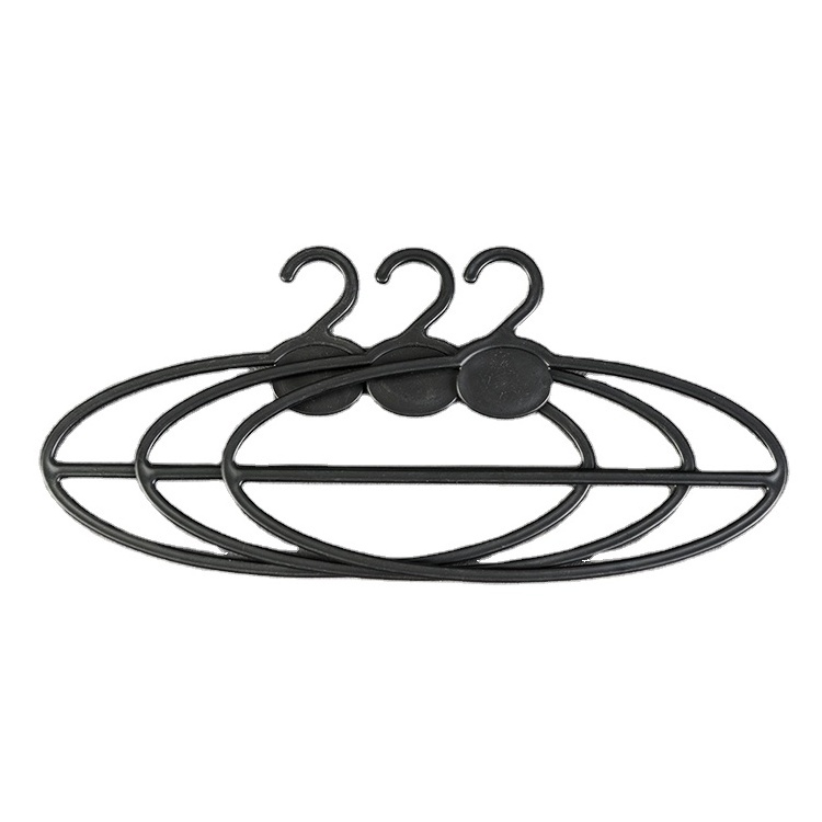 Custom Logo Black Ring Plastic Towel Scarf Hanger For Store