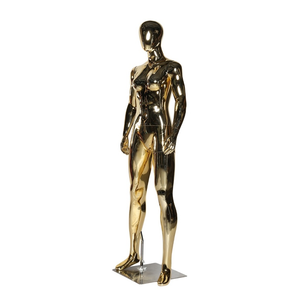 Fashional Electroplating Female Stand Display Gold Mannequin