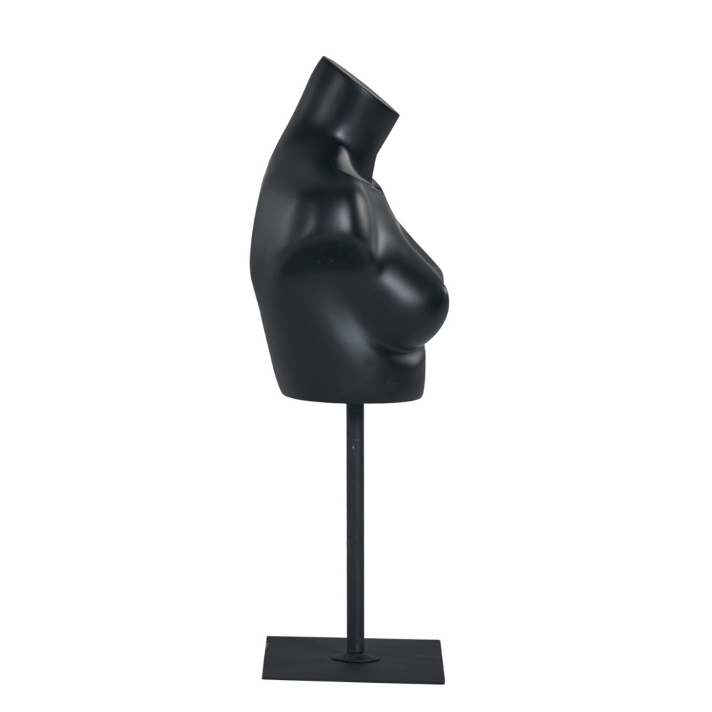 Matte Black Bra Display Headless Female Torso Mannequin