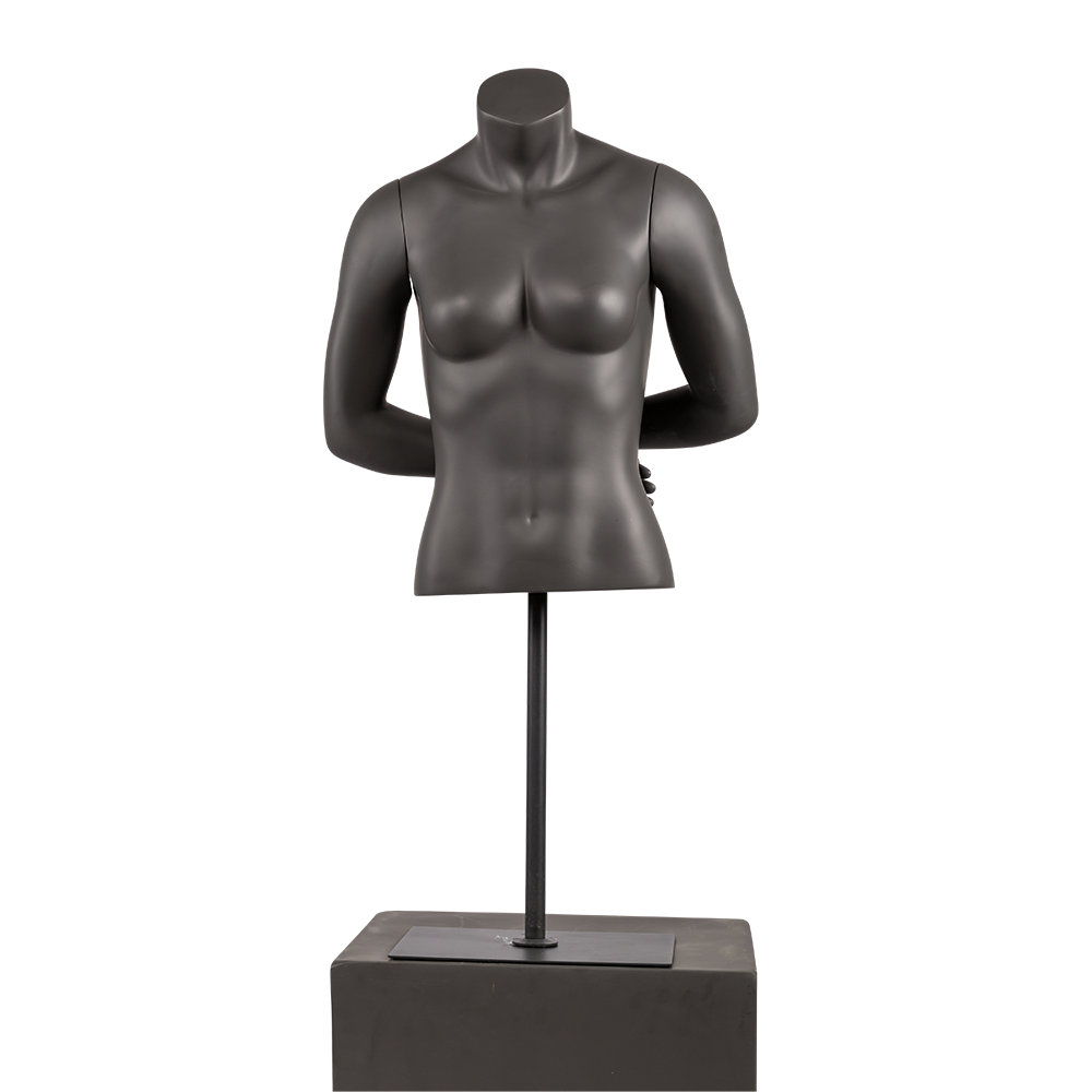 High Quality Clothes Display Half Body Fiberglass Female Mannequin with stand for Sale mannequins white torso