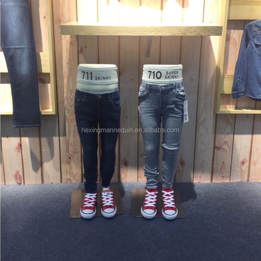 Fabric coated half body child legs mannequin for jean