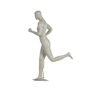 Full Body Golden Chrome Female Mannequin with Egg Head