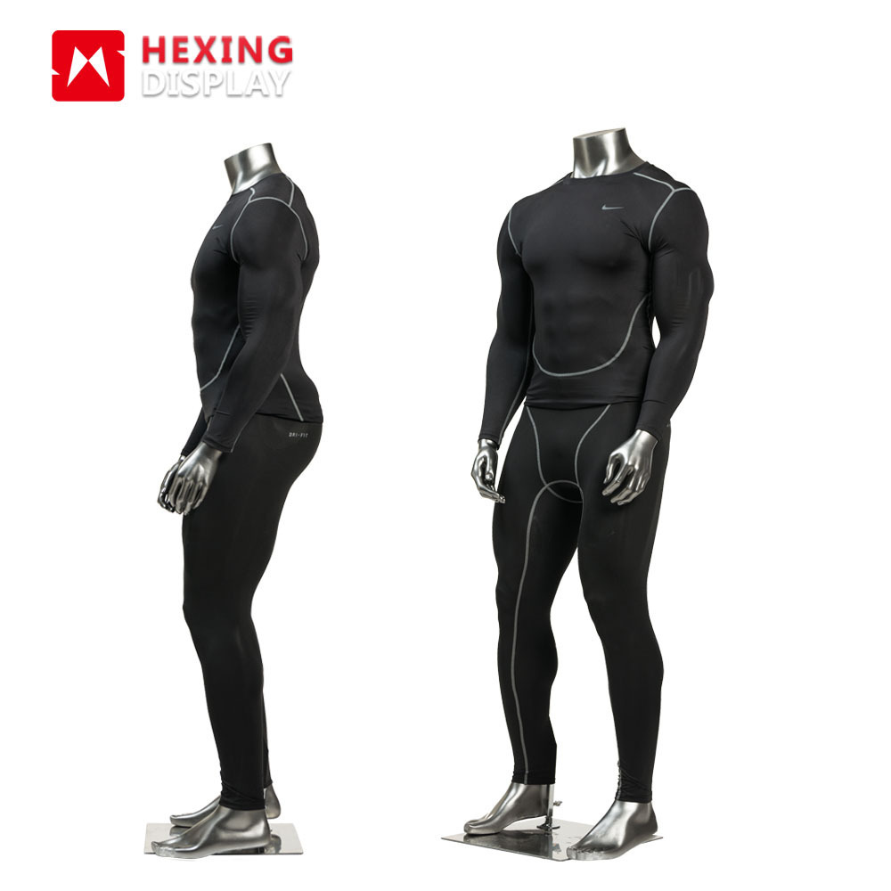 Silver Color Fiberglass Big Muscle Butt  Male Mannequin