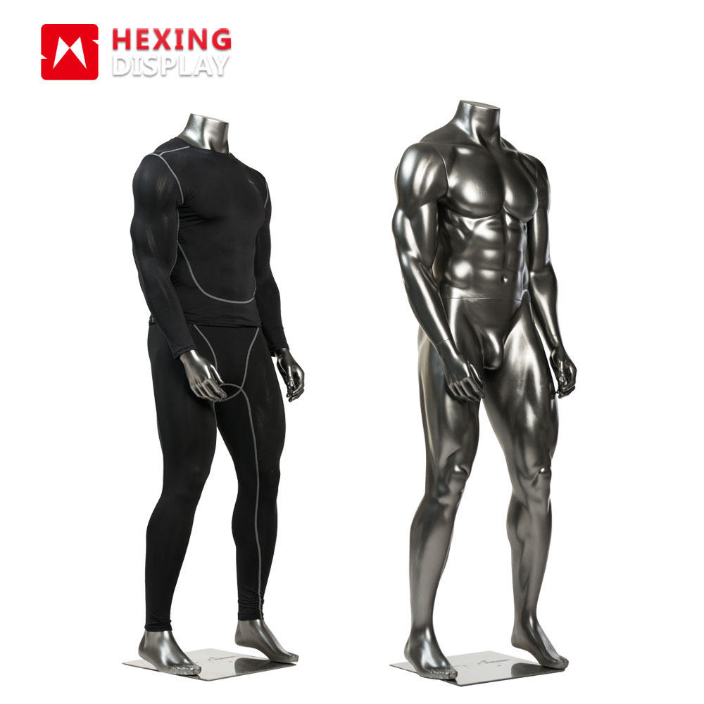 Silver Color Fiberglass Big Muscle Butt  Male Mannequin