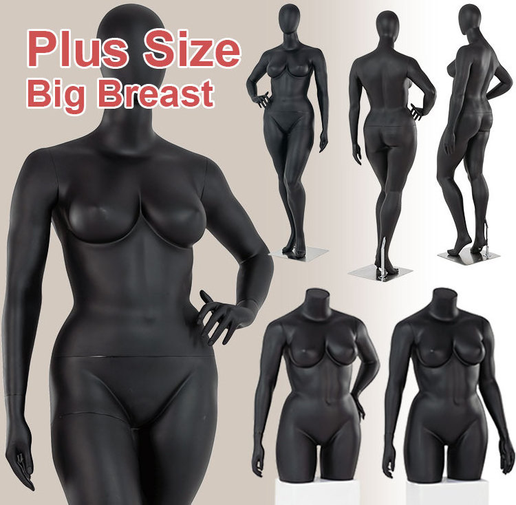 Fiberglass Women Dress Dummy Stand Stand Femme Magasin Full Body Display Female Sport Fat Big Breast Large Plus Size Mannequin