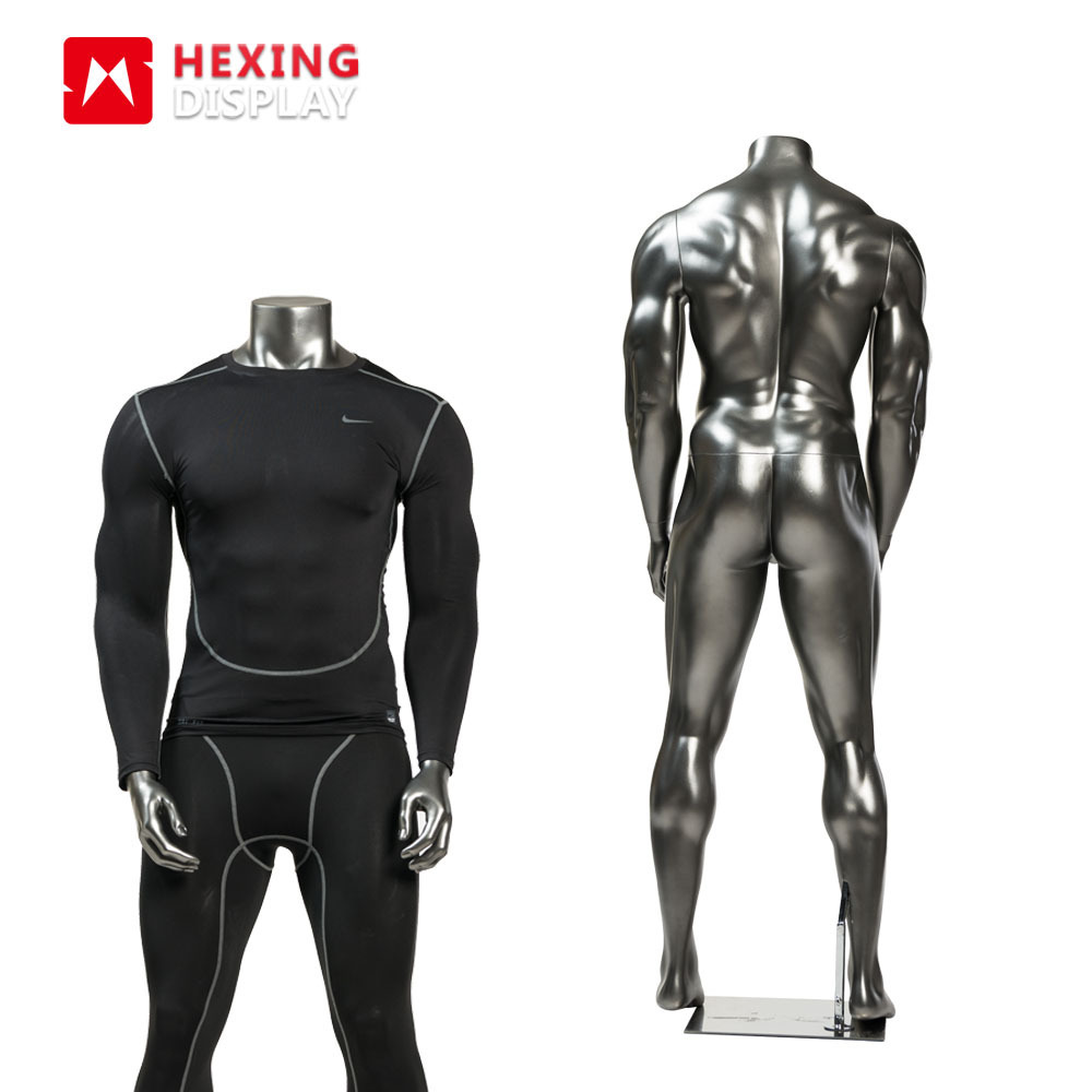 Silver Color Fiberglass Big Muscle Butt  Male Mannequin