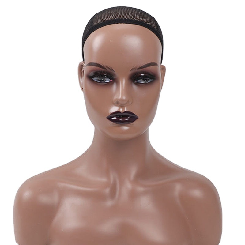 Exquisite mannequin dummy head with shoulders and hair for display wigs