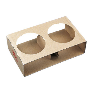 Custom Wholesale convenient take away brown cardboard cup holder tray