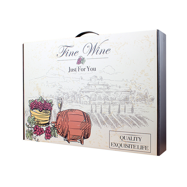 Wholesale Custom Premium Quality Bottle Shipping Corrugated Cardboard Wine Packaging Box with Insert