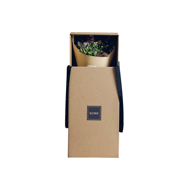 Premium Corrugated Cardboard Flower Packing Drawer Kraft Paper packaging Carton Box with Paper Holder