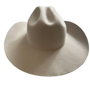 Cowboy 100% Wool Wide Brim Hat Felt With Ribbon