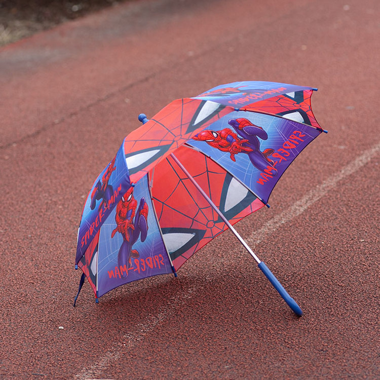 Modern movie hero spider man printed custom rain proof small outdoor boy umbrella