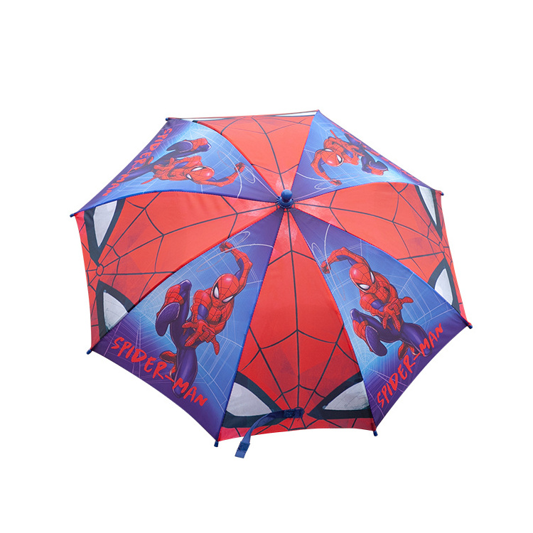 Modern movie hero spider man printed custom rain proof small outdoor boy umbrella