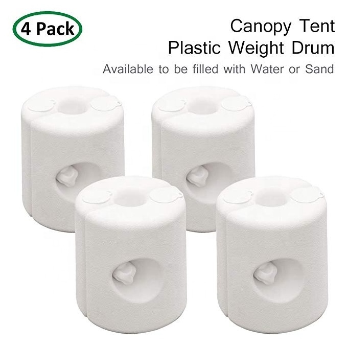 Outdoors Gazebo Canopy Weights for Tent Poles Fill With Water Or Sand White (4 pcs)