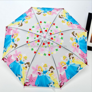 Custom kid umbrella children environmental protection umbrella snow country princess Sophia POE automatic transparent uv sun umb