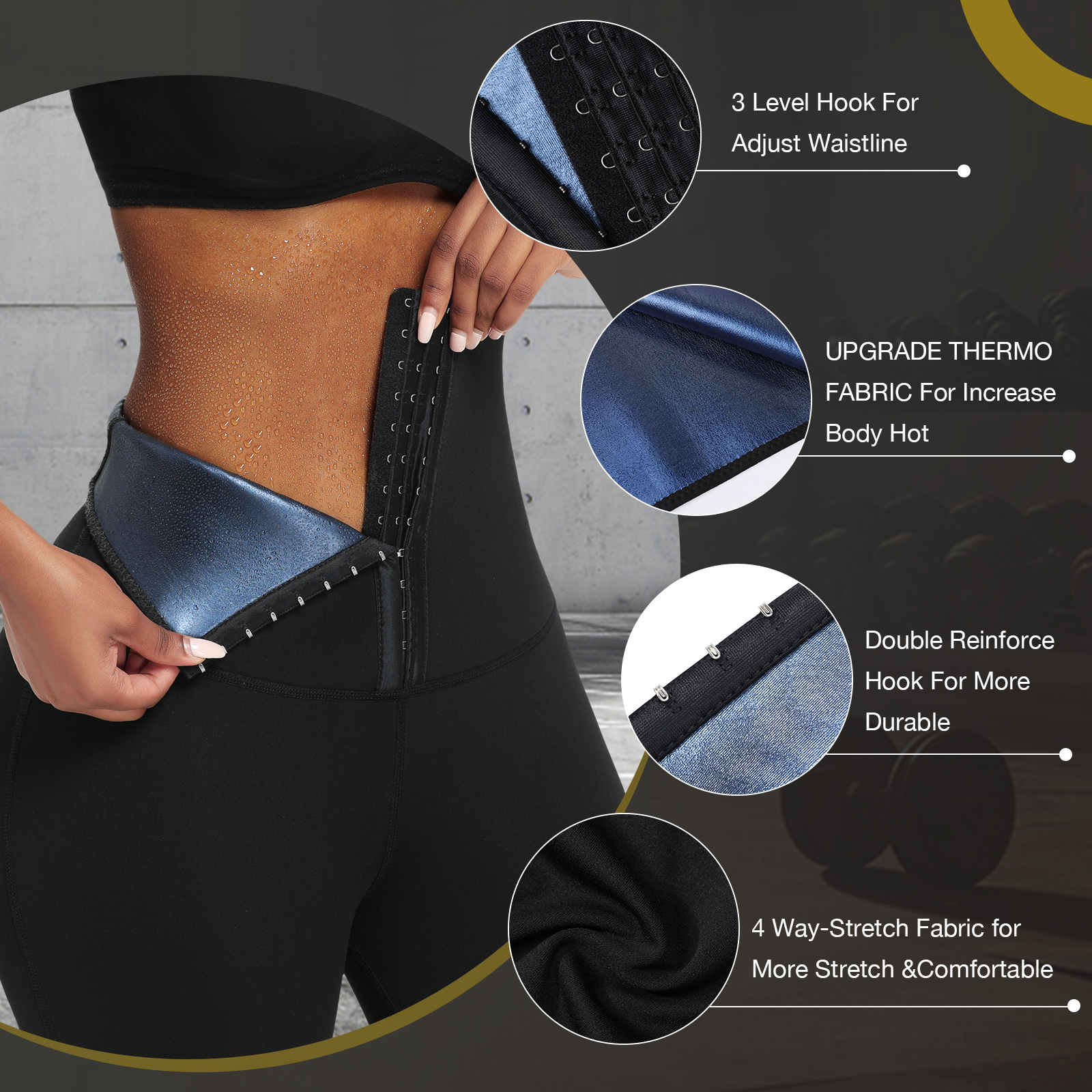 HEXIN Dropshipping Service High Waist Yoga Leggings Short Leggings Waist Trainer Corset