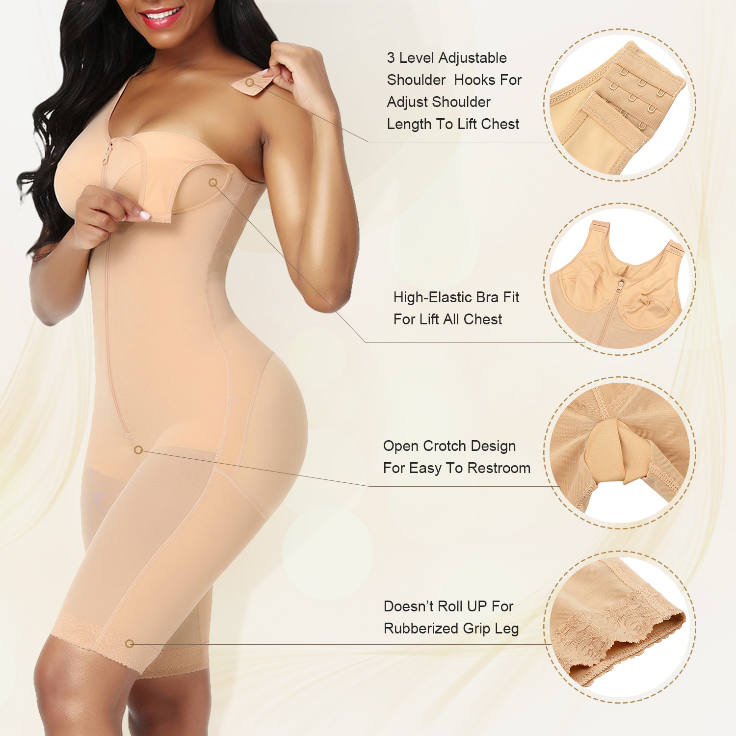 HEXIN Stage 3 Liposuction Compression Slimming Hooks Full Body Shaper Butt Lifter Shapewear Fajas Colombianas Shapewear