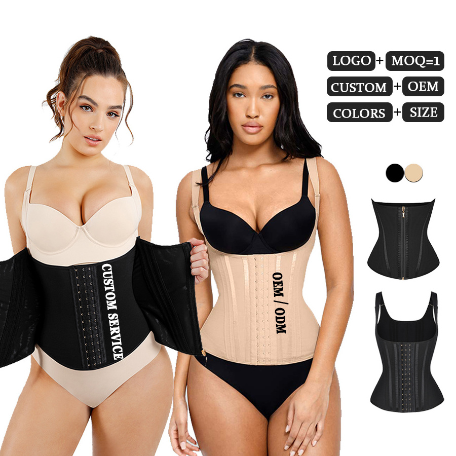 New Design 2024 Adjustable Fitness Gold Hooks Tummy Trimmer Slimming Waist Trainer Corset Vest Body Shaper Colombian Girdles