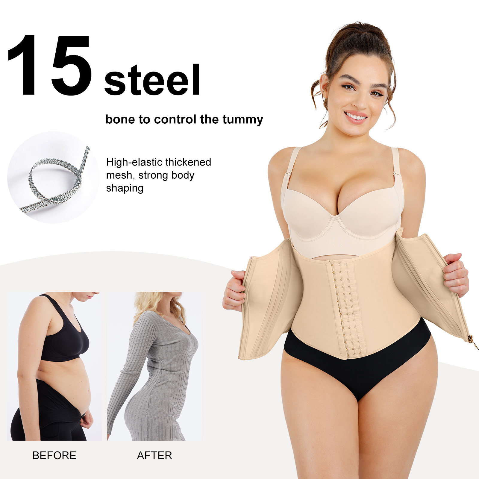 HEXIN Top Selling Belts Corset Rubber Women Waist Trainer Shaper Double Compression Latex Waist Trainer For Women