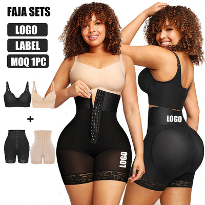 HOT SALE Custom Bbl Shapewear Shorts With Hook Fajas Colombianas Post Surgery High Waist Butt Lifter Women Shapewear Fajas Short