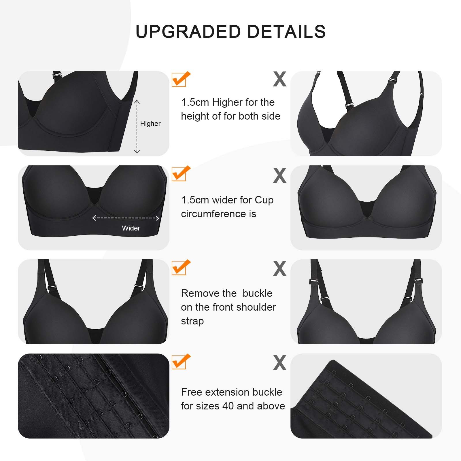 Hexin Seamless Body Shaper Bra Women Plus Size Breast Lift Deep Cup Bra Hides Back Fat Women Deep Cup Bra