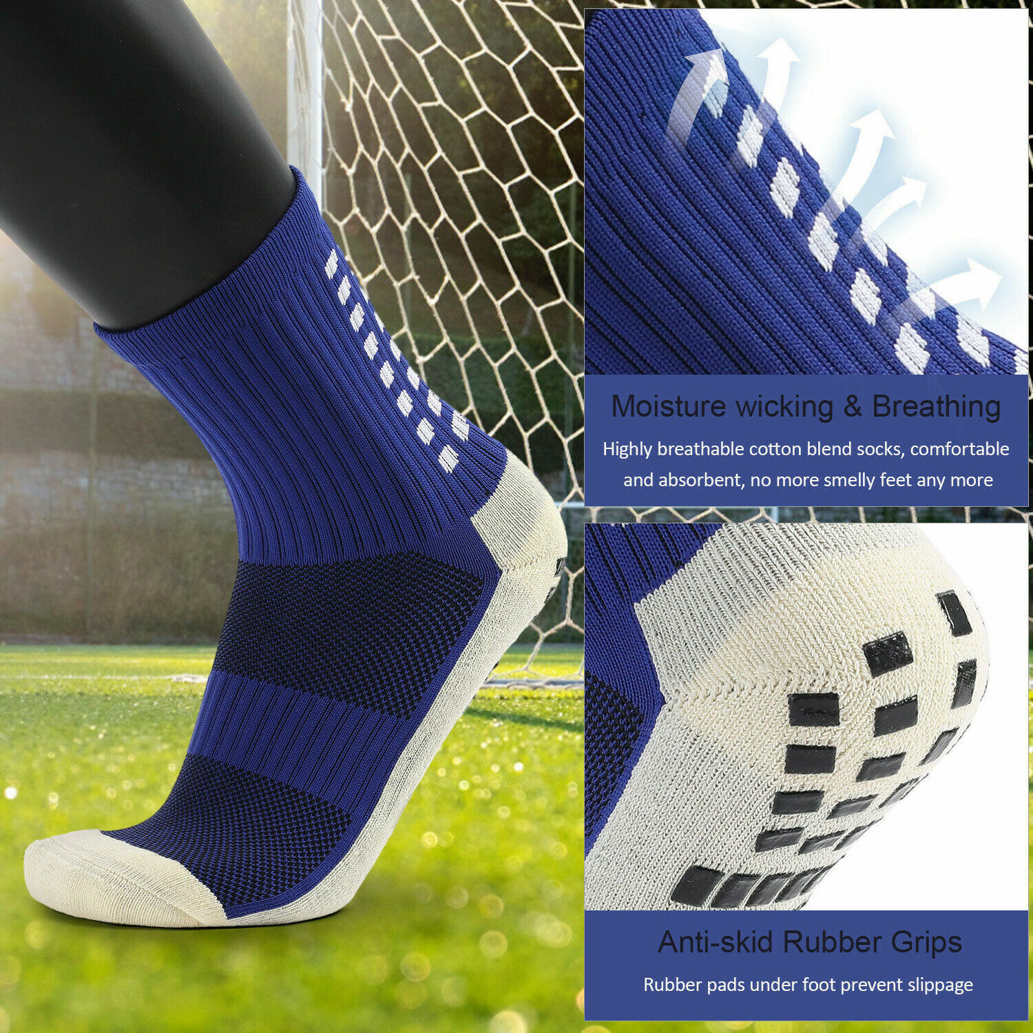 Wholesale custom performance sports non-slip athletic soccer grip socks anti slip soccer football socks for men