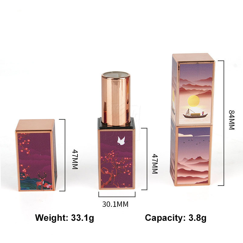 Empty square plastic lip gloss tubes custom label Custom private label cute lipgloss tube square tube packaging liptint bottle