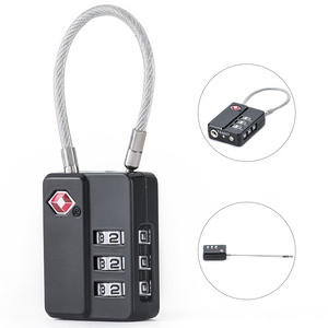 Zinc alloy high security re-settable 3 digit travel safety combination padlock tsa luggage lock