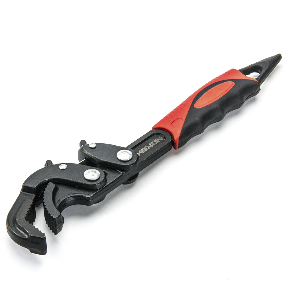 Universal carbon steel soft gripped handle self adjusting spanner quick released pipe wheel  wrench