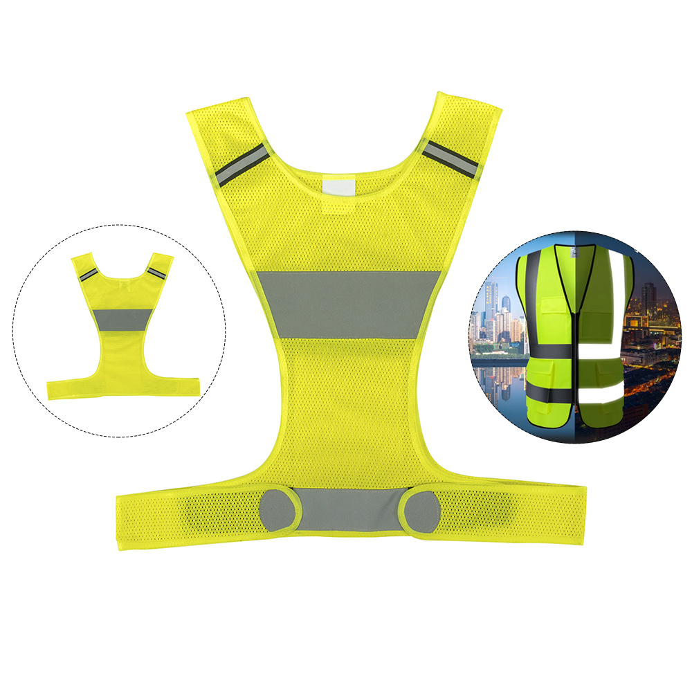 High visibility ultralight adjustable side closure running gear safety reflective vest