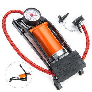 Manual high pressure gauge car motorcycles bike bicycle tire  pedal foot air pump