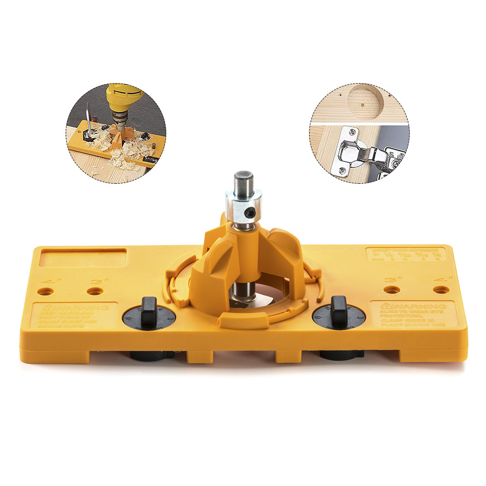 Cabinet Door Installation Hinge Hole Locator Forstner Woodworking Drilling Bit Tool Set Concealed Hinge Drilling Jig