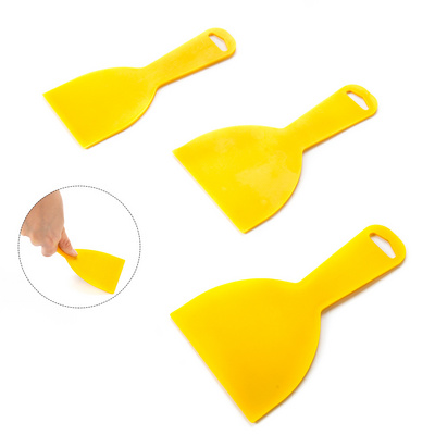 Yellow flexible wall car sticker decal glass window cleaning tools plastic scraper putty knife