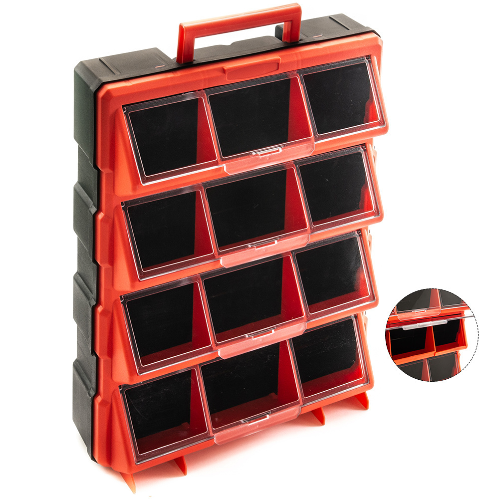 Portable tool box hardware craft storage cabinet drawer box compartment set modular storage 12 drawer parts organizer