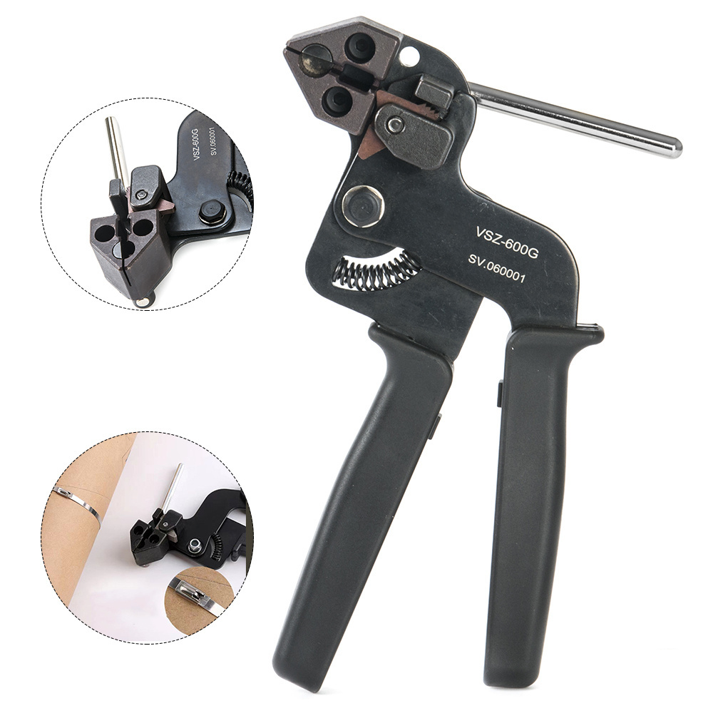 One hand operation fastening cutting stainless steel zip ties cable tensioning tool cable tie gun