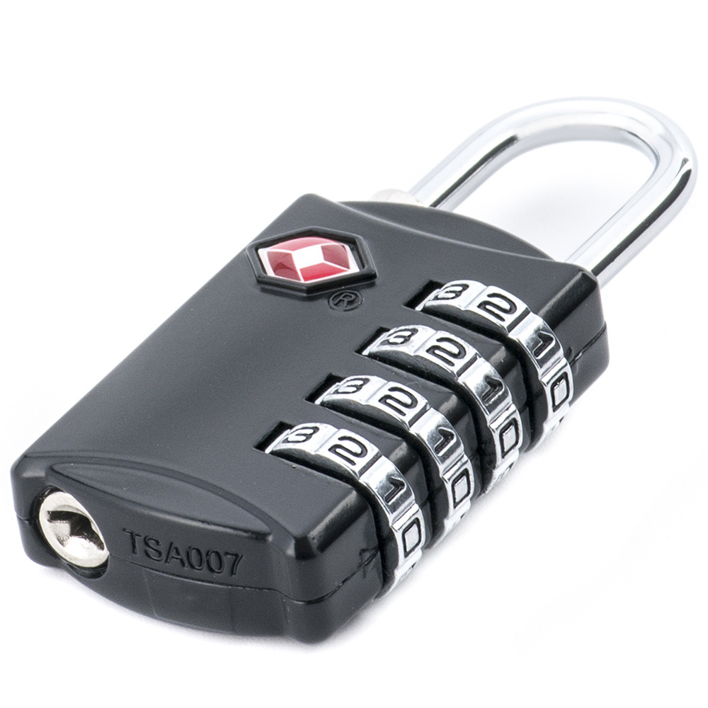 Zinc alloy high security re-settable 4 digit travel safety combination padlock tsa luggage lock