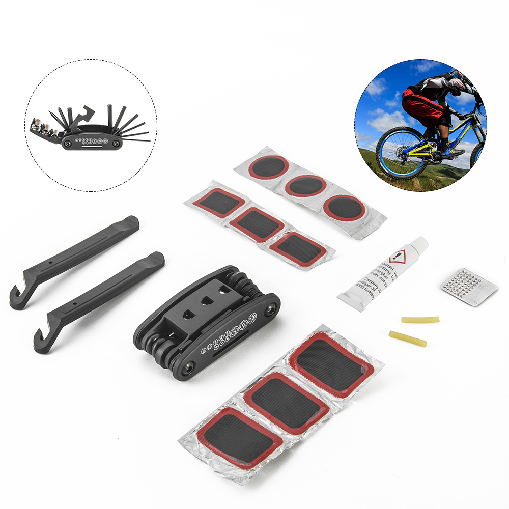 8pcs tyre levers and vulcanizing patches and vulcanizing glue and bike multitool bicycle repair tool kit set