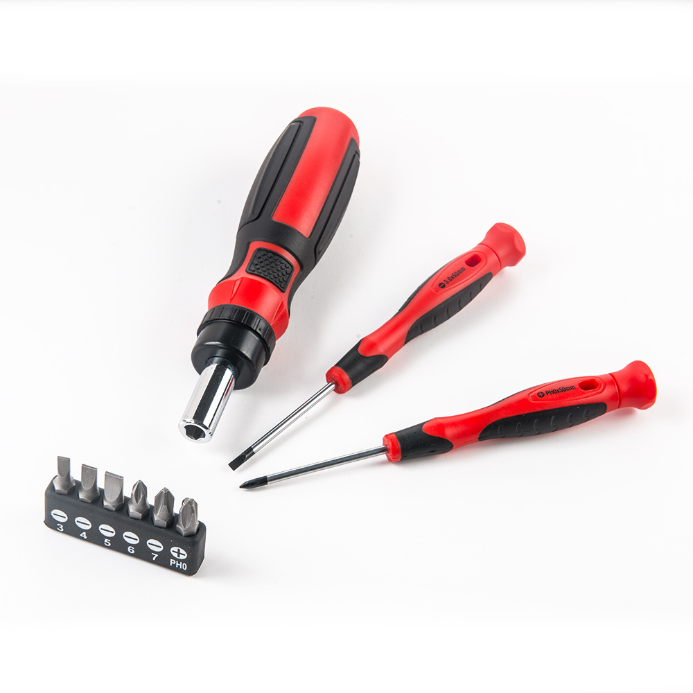 9pcs multifunctional hand tools slot philip CR-V reversible ratchet screwdriver and precision screwdriver driver bit set