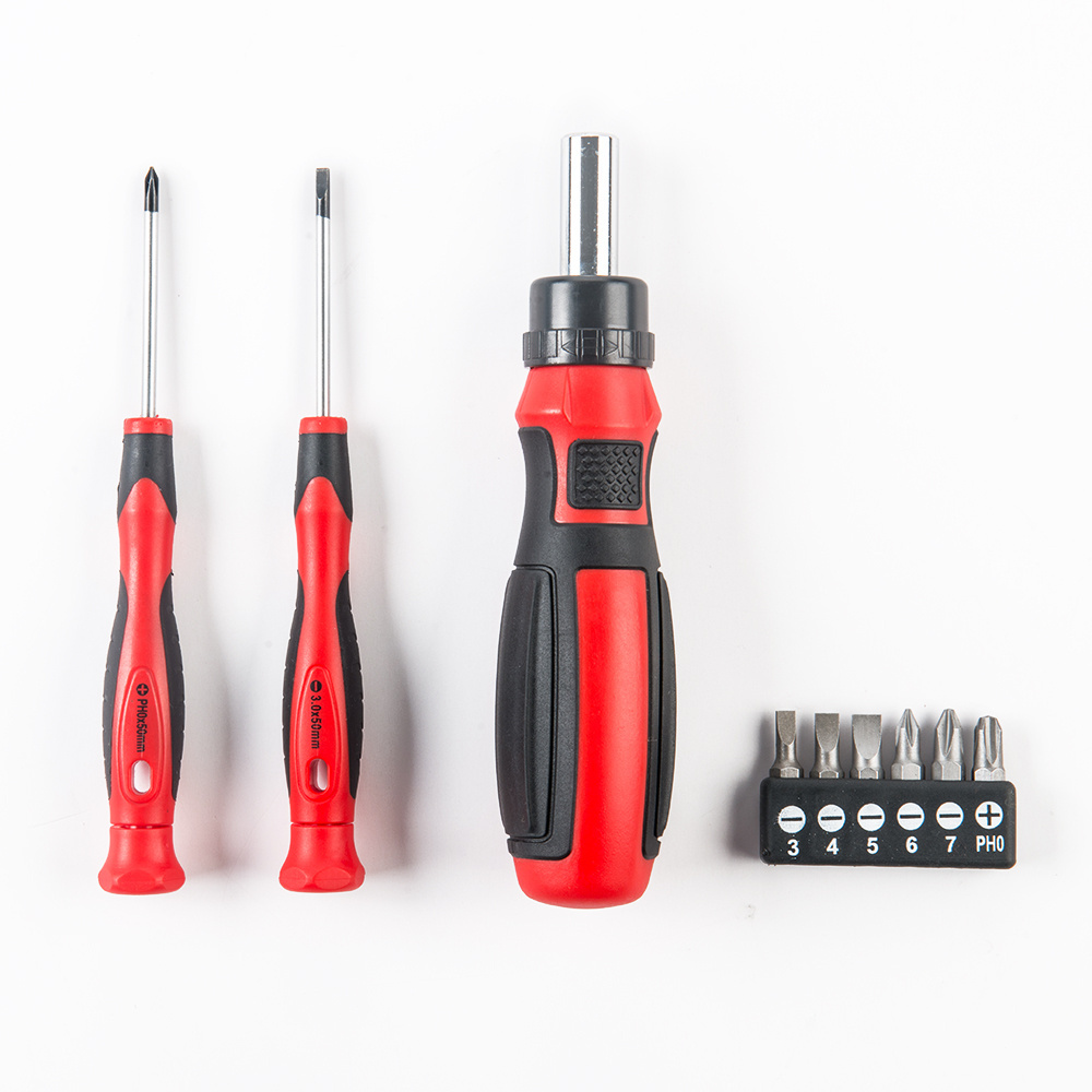 9pcs multifunctional hand tools slot philip CR-V reversible ratchet screwdriver and precision screwdriver driver bit set