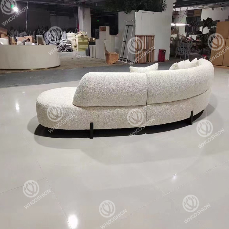 Commercial home furniture European style sectional sofa l shaped fabric grey sofa velvet sofa set